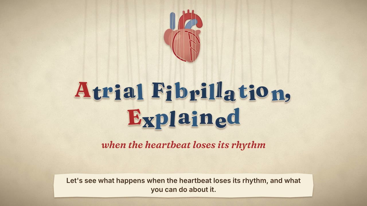 Still from the animated video Atrial Fibrillation, Explained