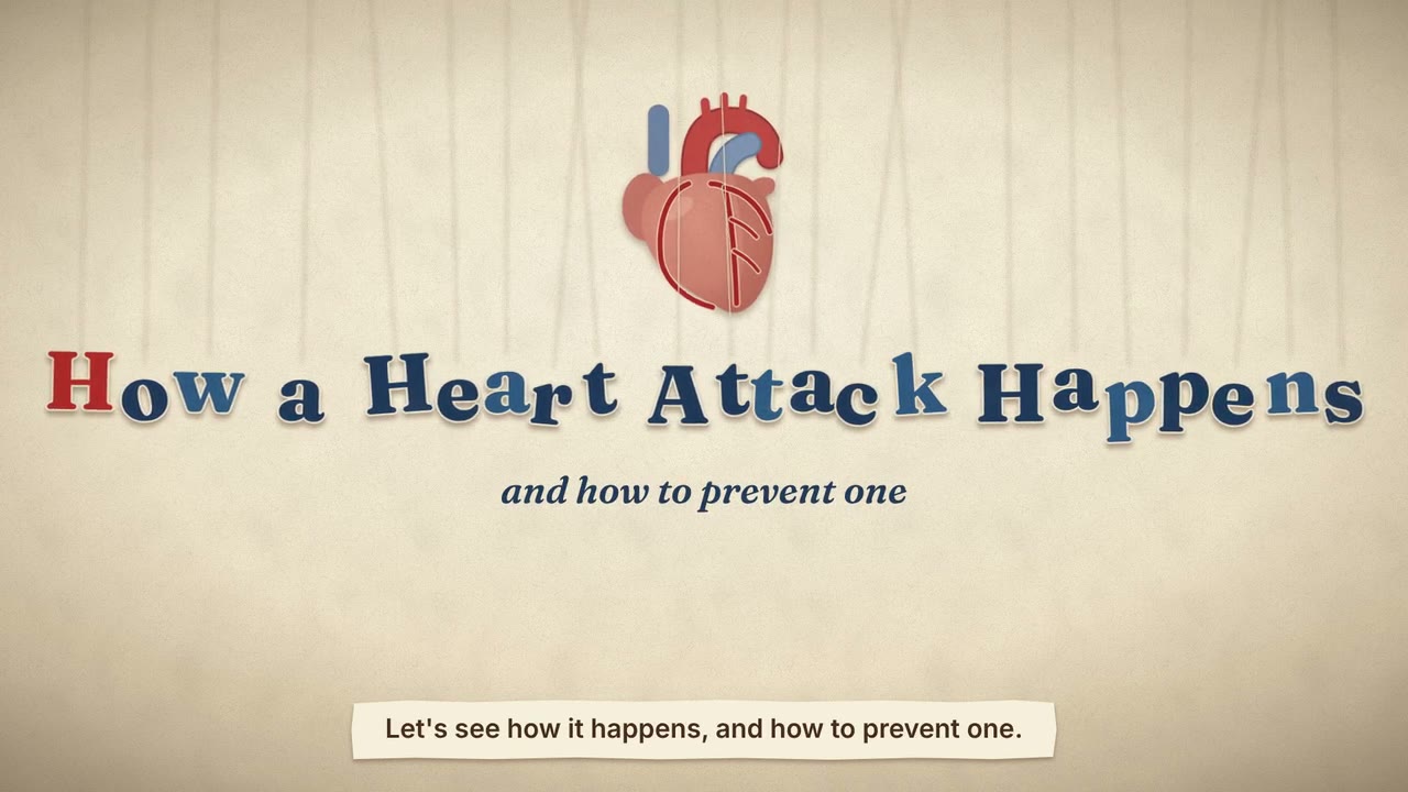 Still from the animated video How a Heart Attack Happens