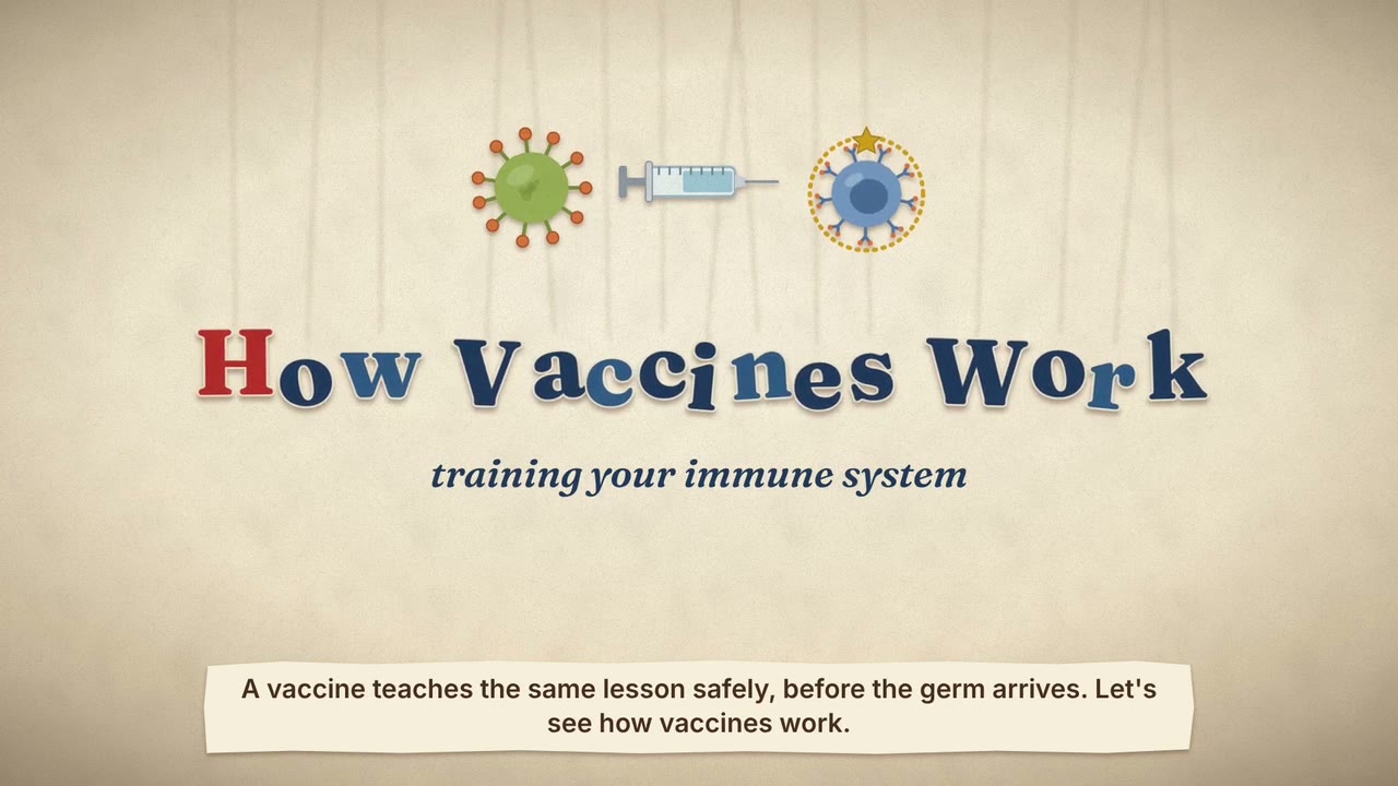 Still from the animated video How Vaccines Work