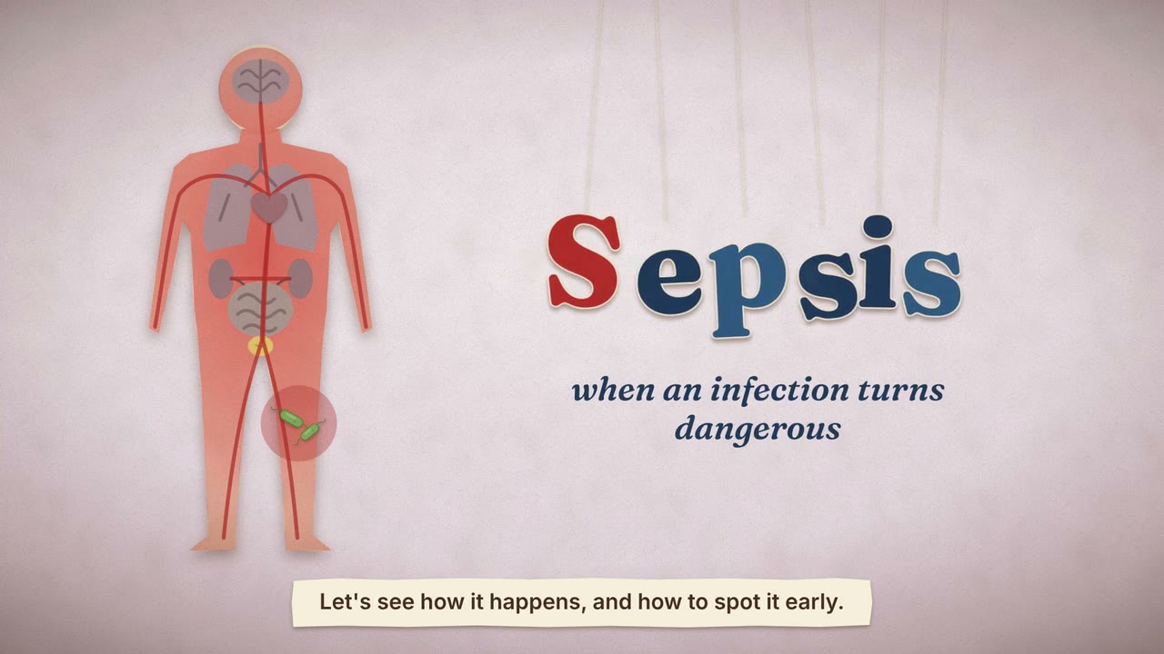 Still from the animated video Sepsis