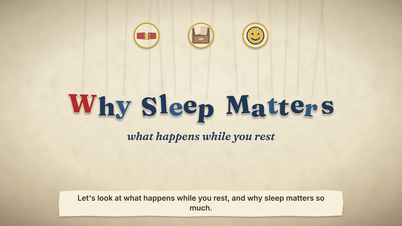 Still from the animated video Why Sleep Matters