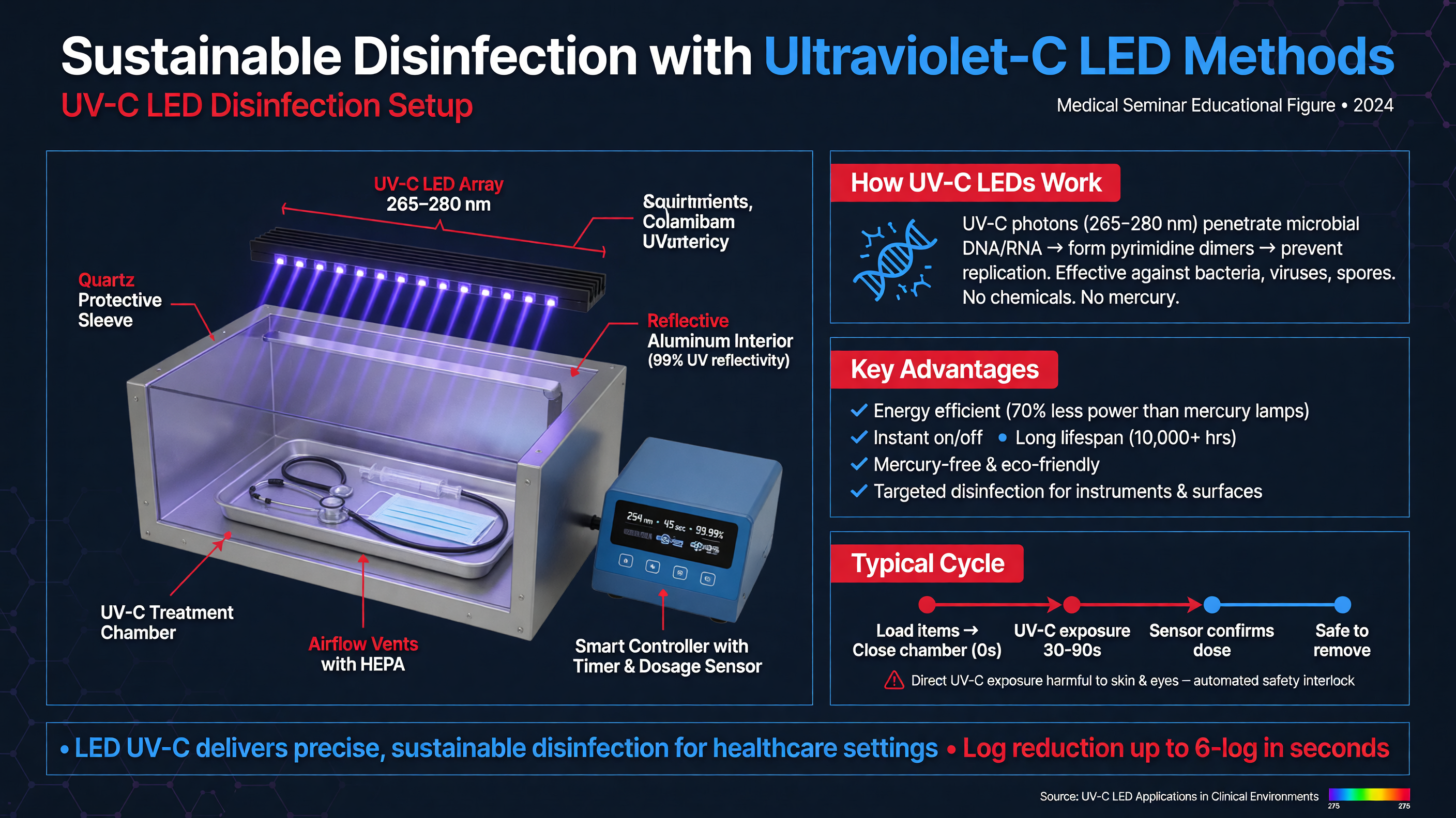 UV-C LED disinfection setup