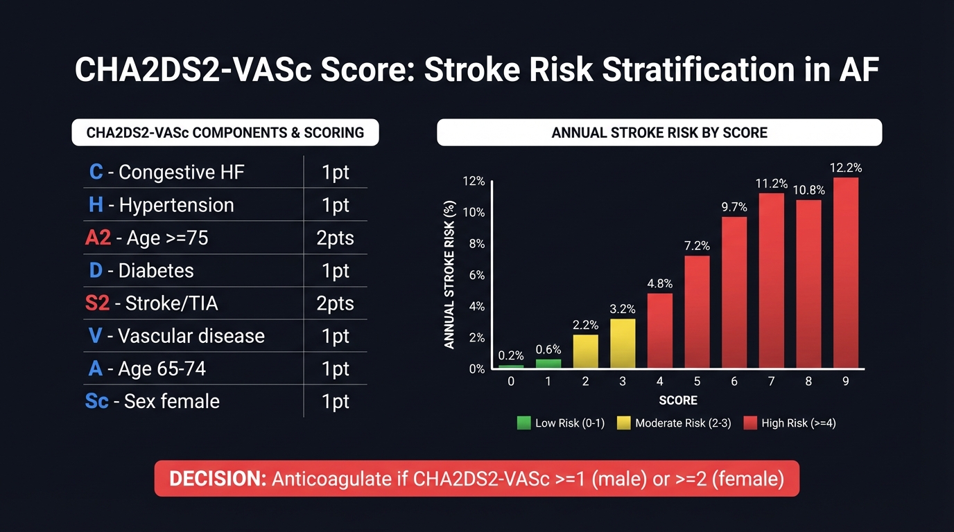 CHA2DS2-VASc Score Components and Anticoagulation Decision Algorithm